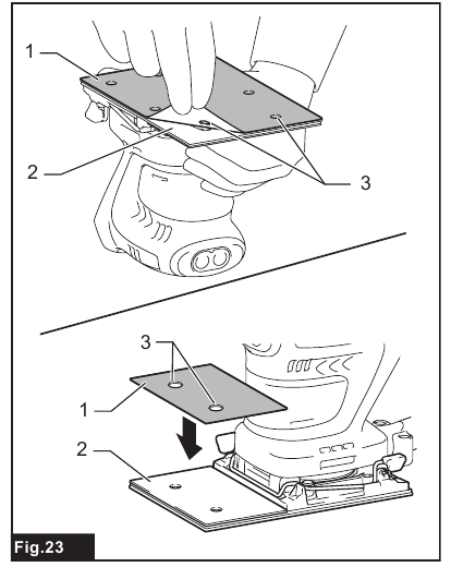 Makita - DBO480 - Using triangular/rectangular abrasive paper - Step 8 Using triangular/rectangular abrasive paper - Step 8