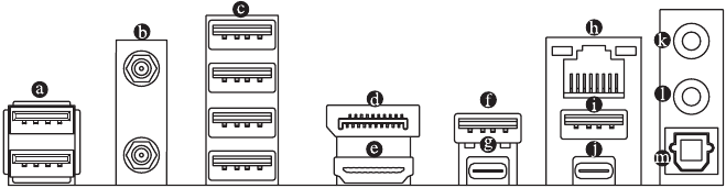 GIGABYTE - Z790 AORUS PRO X - Back Panel Connectors Back Panel Connectors