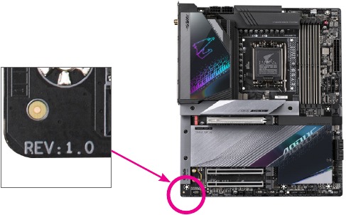 GIGABYTE - Z790 AORUS PRO X - Identifying Your Motherboard Revision Identifying Your Motherboard Revision