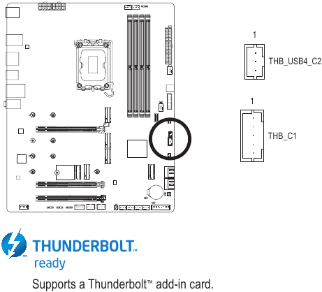 GIGABYTE - Z790 AORUS PRO X - THB_C1/THB_USB4_C2 THB_C1/THB_USB4_C2