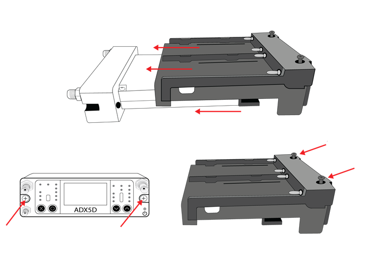 Shure - ADX5D - Battery Sleds Battery Sleds