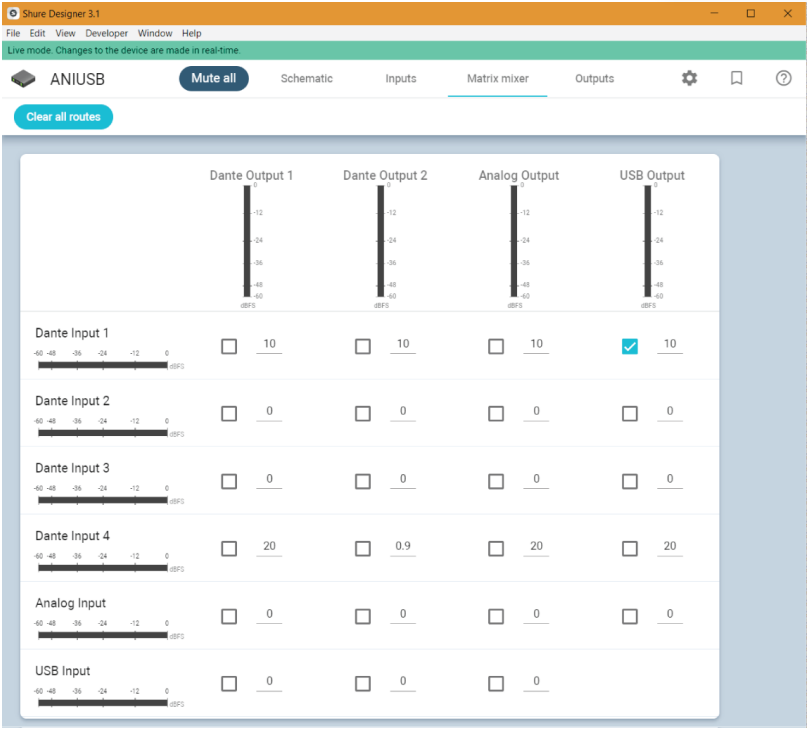 Shure - ANIUSB-Matrix - Getting Started - Configuring Audio Getting Started - Configuring Audio