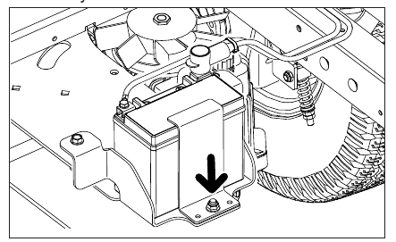 Husqvarna - Z460 - Cleaning the battery and terminals - Battery Removal Cleaning the battery and terminals - Battery Removal