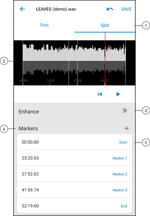Shure - MV51 - Editing in Split Mode Editing in Split Mode