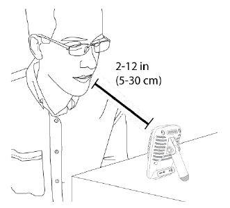 Shure - MV51 - Typical position for speech Typical position for speech
