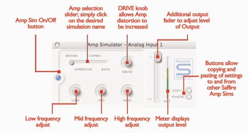 Focusrite - Saffire - Session Management & Advanced Settings Software - Amp Sim Session Management & Advanced Settings Software - Amp Sim