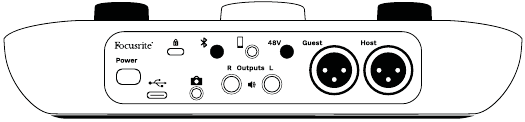 Focusrite - Vocaster Two - Hardware Features Overview - Rear Panel Hardware Features Overview - Rear Panel