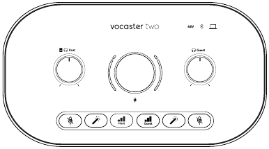 Focusrite - Vocaster Two - Hardware Features Overview - Top Panel Hardware Features Overview - Top Panel