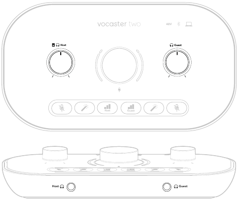 Focusrite - Vocaster Two - Headphone sockets overview Headphone sockets overview