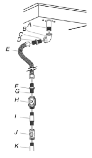 KitchenAid - KCGS550ESS - Typical flexible connection - Step 2 Typical flexible connection - Step 2