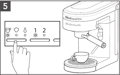 KitchenAid - KES6403 - BREWING ESPRESSO - Step 5 BREWING ESPRESSO - Step 5