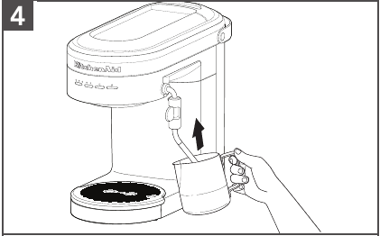 KitchenAid - KES6403 - USING THE STEAM MODE FOR MILK - Step 4 USING THE STEAM MODE FOR MILK - Step 4