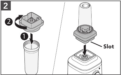 KitchenAid - KSB40 Series - USING THE PERSONAL JAR/SMALL BATCH JAR - Step 2 USING THE PERSONAL JAR/SMALL BATCH JAR - Step 2