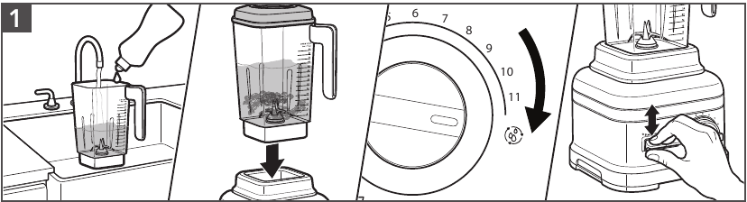 KitchenAid - KSB8270 - CARE AND CLEANING - Step 1 - Using clean function CARE AND CLEANING - Step 1 - Using clean function