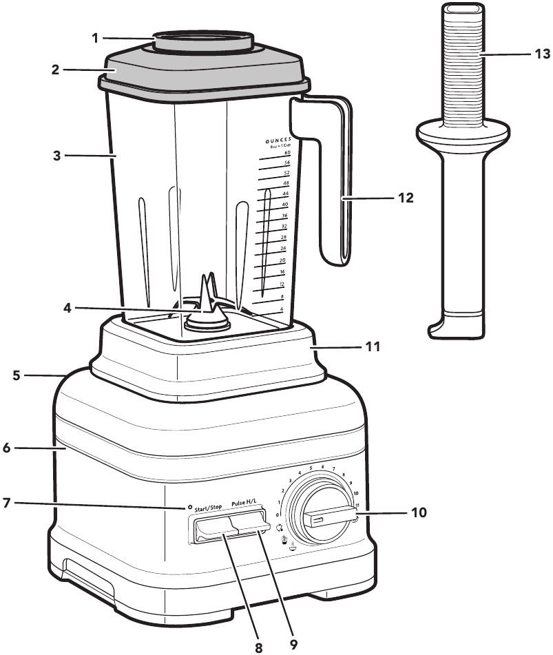 KitchenAid - KSB8270 - PARTS AND FEATURES PARTS AND FEATURES