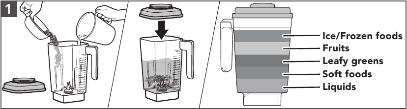 KitchenAid - KSB8270 - PRODUCT USAGE - Step 1 - Putting the items in jar PRODUCT USAGE - Step 1 - Putting the items in jar
