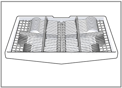 Bosch - SHX65CM5N - Loading patterns for 10 place setting - Third rack Loading patterns for 10 place setting - Third rack