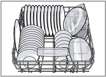 Bosch - SHX65CM5N - Loading patterns for 12 place setting - Lower rack Loading patterns for 12 place setting - Lower rack