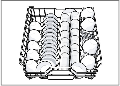 Bosch - SHX65CM5N - Loading patterns for 12 place setting - Upper rack Loading patterns for 12 place setting - Upper rack