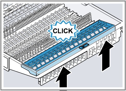 Bosch - SHX65CM5N - Returning the cutlery tray to its initial position Returning the cutlery tray to its initial position