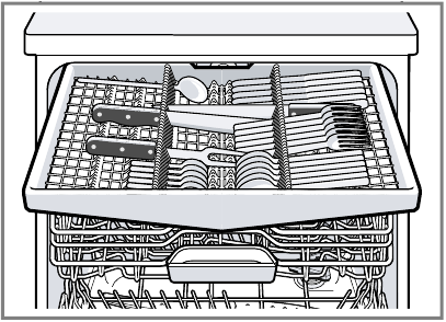 Bosch - SHP65CM6N - Arranging silverware in the silverware drawer Arranging silverware in the silverware drawer