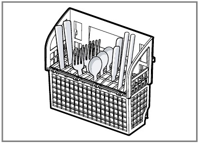 Bosch - SHP65CM6N - Arranging the silverware in the silverware basket Arranging the silverware in the silverware basket