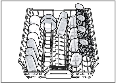 Bosch - SHP65CM6N - Loading dishes in the upper rack Loading dishes in the upper rack