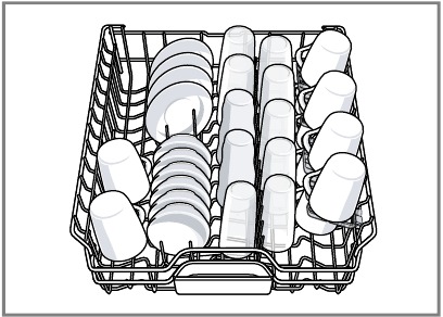 Bosch - SHP65CM6N - Loading patterns for 10 place setting - Upper rack Loading patterns for 10 place setting - Upper rack