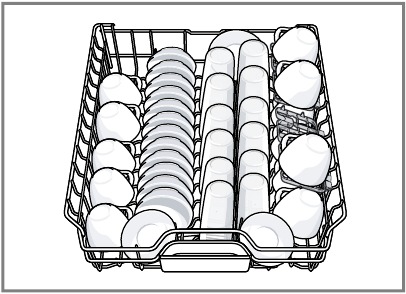 Bosch - SHP65CM6N - Loading patterns for 12 place setting - Upper rack Loading patterns for 12 place setting - Upper rack