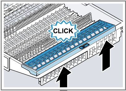 Bosch - SHP65CM6N - Returning the cutlery tray to its initial position Returning the cutlery tray to its initial position