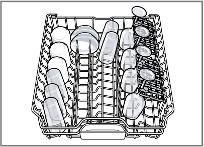 Bosch - SHS53CD2N - Loading dishes in the upper rack Loading dishes in the upper rack