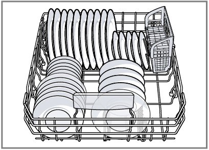 Bosch - SHS53CD2N - Loading patterns for 10 place setting - Lower rack Loading patterns for 10 place setting - Lower rack