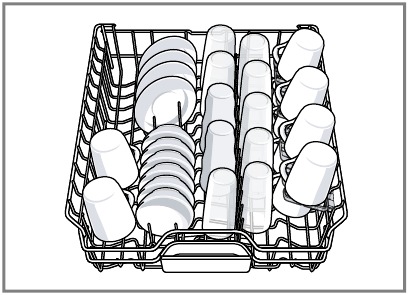 Bosch - SHS53CD2N - Loading patterns for 10 place setting - Upper rack Loading patterns for 10 place setting - Upper rack