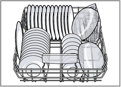 Bosch - SHS53CD2N - Loading patterns for 12 place setting - Lower rack Loading patterns for 12 place setting - Lower rack
