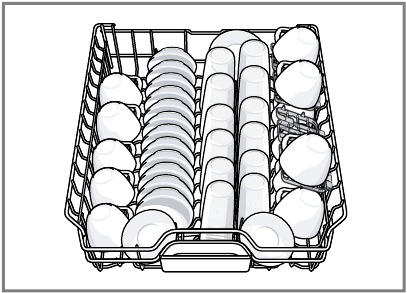 Bosch - SHS53CD2N - Loading patterns for 12 place setting - Upper rack Loading patterns for 12 place setting - Upper rack