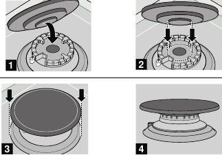Bosch - NGM5056UC - OptiSim Burner Cap Installation OptiSim Burner Cap Installation