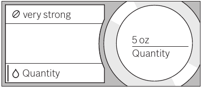 Bosch - BCM8450UC - Drink adjustment - Step 4 - Set amount of coffee Drink adjustment - Step 4 - Set amount of coffee