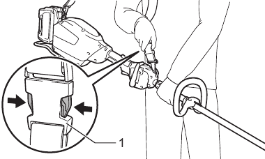 Makita - UR014G - Attaching the shoulder harness - Step 3 Attaching the shoulder harness - Step 3