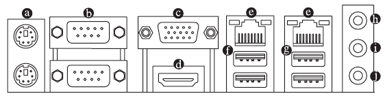 GIGABYTE - GA-J3455N-D3H - Back Panel Connectors Back Panel Connectors