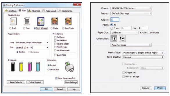 Epson - Small-in-One XP-200 - Printing from a computer Printing from a computer