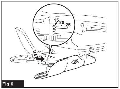 Makita - UM600D - Adjusting the shearing height - Step 2 Adjusting the shearing height - Step 2