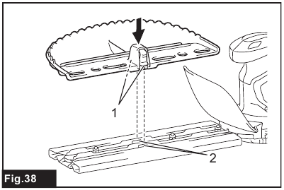 Makita - UM600D - Installing or removing the chip receiver - Step 1 Installing or removing the chip receiver - Step 1