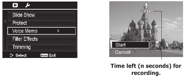 Minolta - MN12Z - To record voice memo To record voice memo