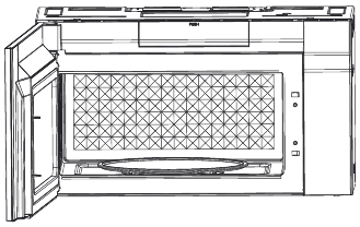 Frigidaire - GMOS1964AD - Charcoal filter replacement - Step 1 - Open cover Charcoal filter replacement - Step 1 - Open cover