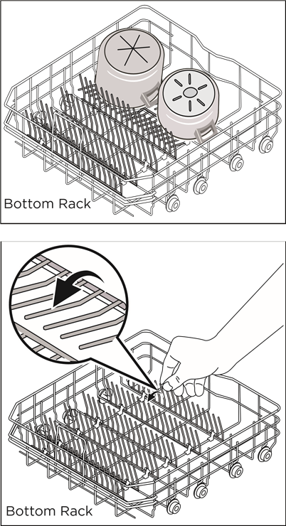 Frigidaire - FGID2479SF - Fold-down Tines Bottom Rack Fold-down Tines Bottom Rack