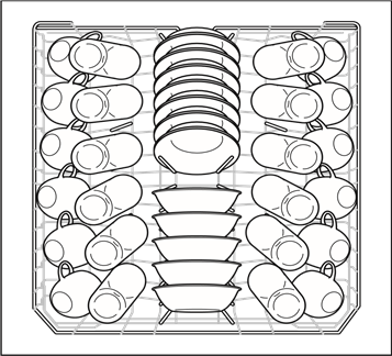 Frigidaire - FGID2479SF - Upper Rack -12 place settings standard loading pattern Upper Rack -12 place settings standard loading pattern