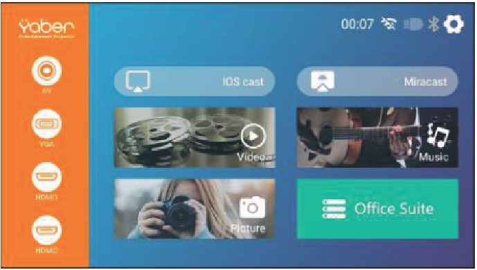 YABER - V10 - The projector's home page The projector's home page