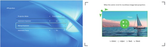 YABER - Ace K1 - Horizontal & Vertical Keystone Correction Horizontal & Vertical Keystone Correction