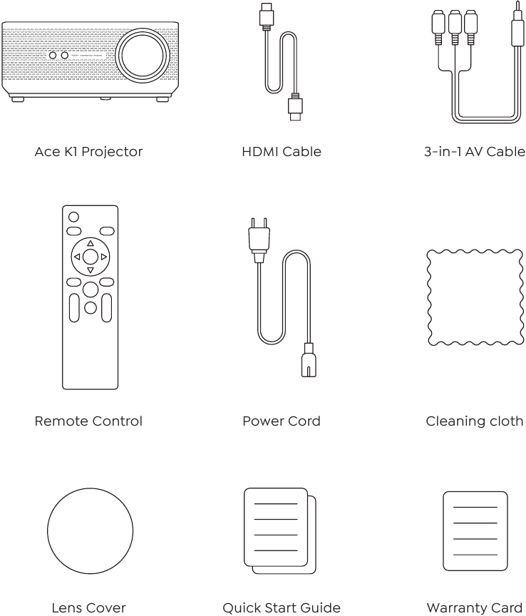 YABER - Ace K1 - Package List Package List