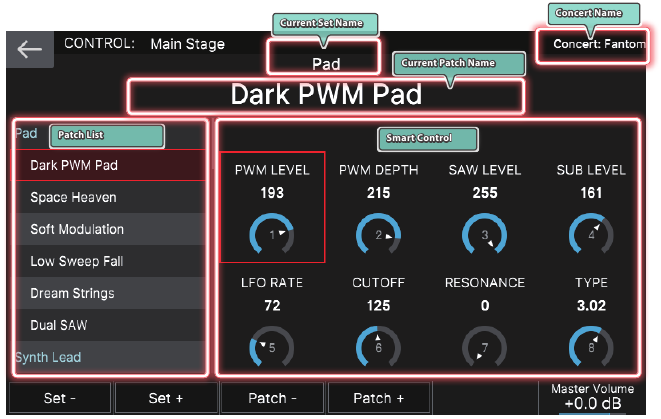 Roland - FANTOM-6 - Control Screen Control Screen